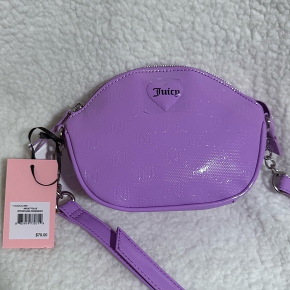 NWT Juicy Couture Violet Tulle Effortless Glossy Crossbody Bag - Picture 1 of 7